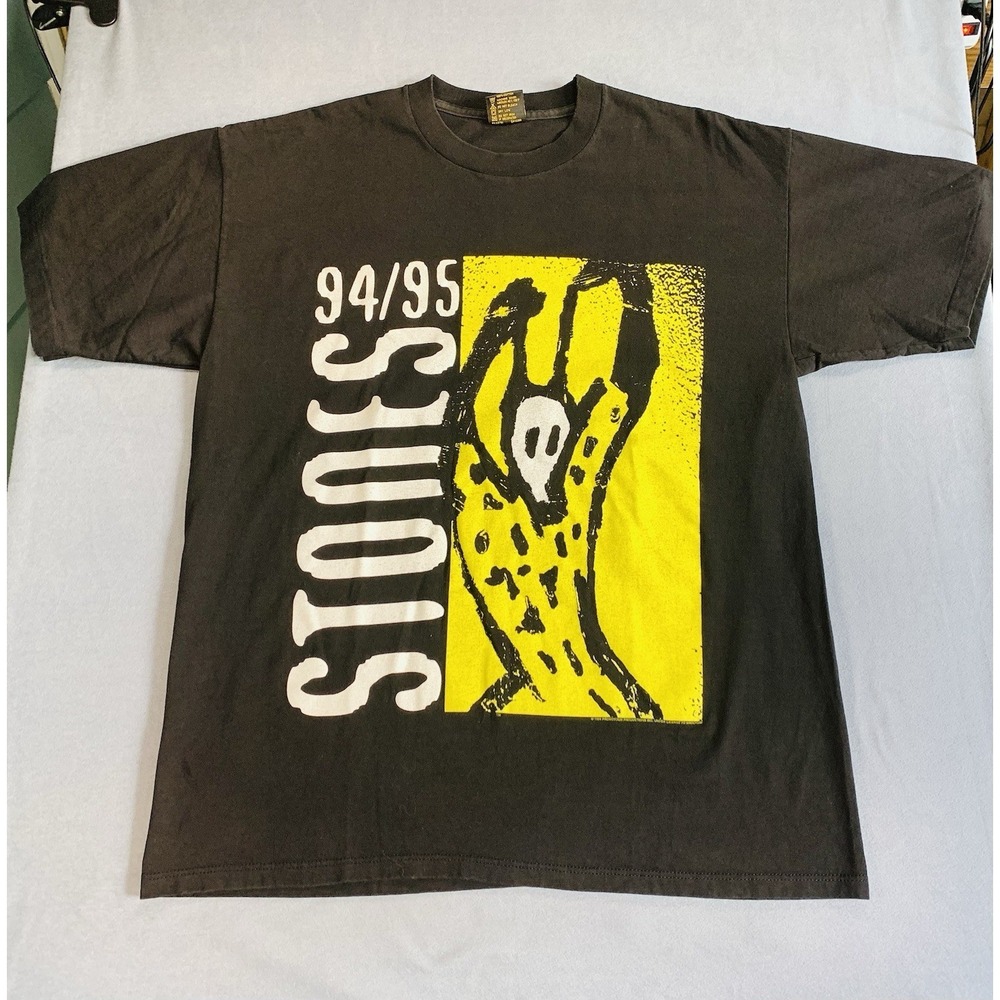 Vintage Rolling Stones Shirt Mens Large Black 94/95 Voodoo Lounge Tour Brockum